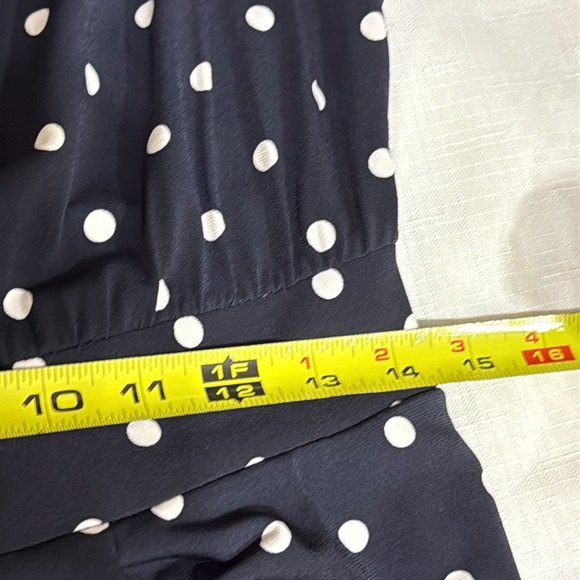 (H1)The Limited Navy Blue Polka Dot Zip Up Off Shoulder Wide Leg Jumpsuit,Size S - Picture 12 of 16